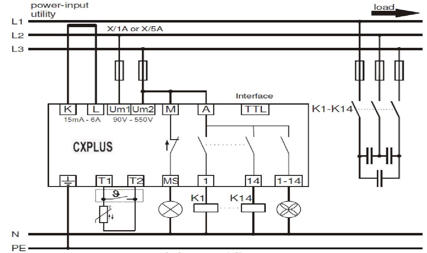 Power Factor Control Relay CXPLUS wiring diagram